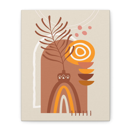 Wander Vase Art Set 1.2 - Matte Canvas Decor with Minimalist Leaf Design
