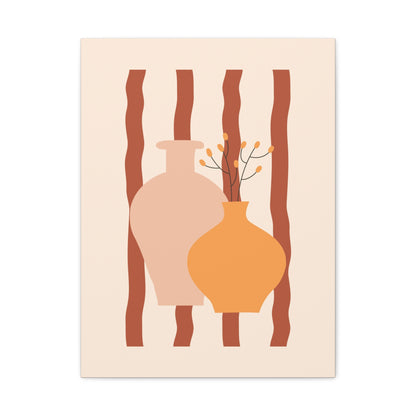 Petal Village Art 1.1 - Matte Canvas Decor with Minimalist Leaf Design