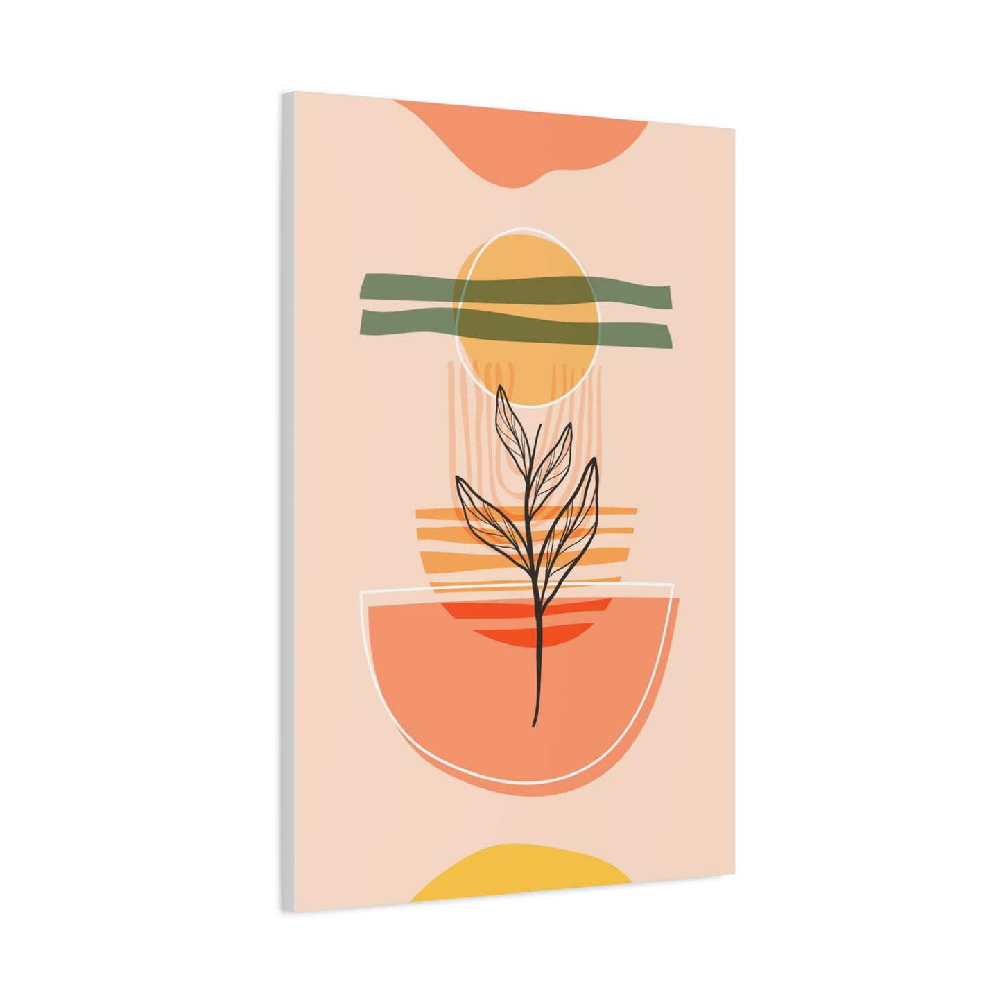 Sunway Minimal Art Set 1.3 - Matte Canvas Decor with Minimalist Leaf Design
