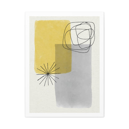 Gold Watercolor Wall Art Set 1.3 - Matte Canvas Decor with Minimalist Leaf Design