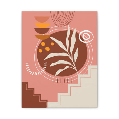 Wander Vase Art Set 1.1 - Matte Canvas Decor with Minimalist Leaf Design