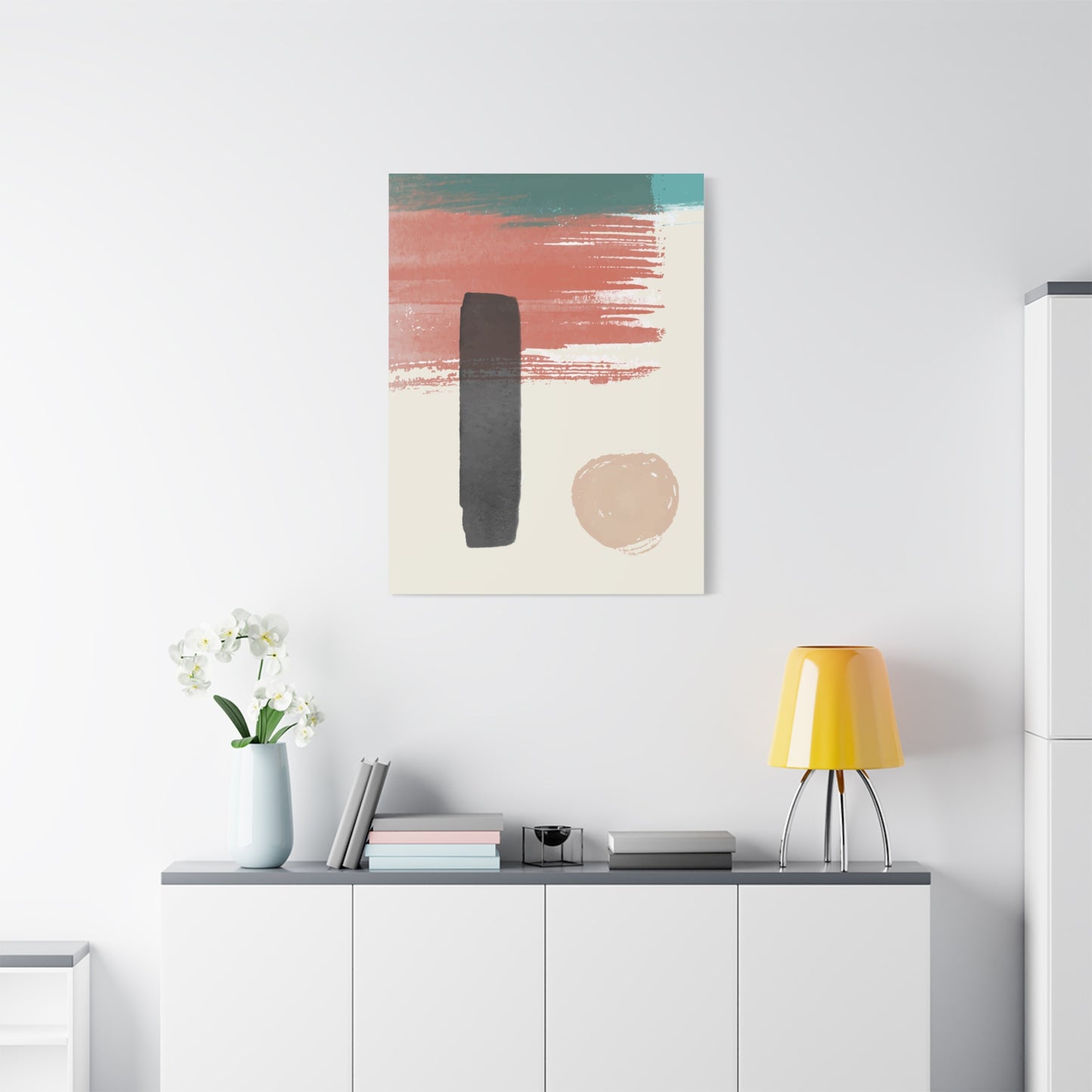 Soft Dune Palette Art 1.2 - Matte Canvas Decor with Minimalist Leaf Design