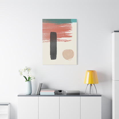 Soft Dune Palette Art 1.2 - Matte Canvas Decor with Minimalist Leaf Design