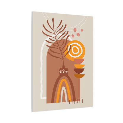 Wander Vase Art Set 1.2 - Matte Canvas Decor with Minimalist Leaf Design