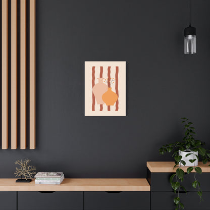 Petal Village Art 1.1 - Matte Canvas Decor with Minimalist Leaf Design