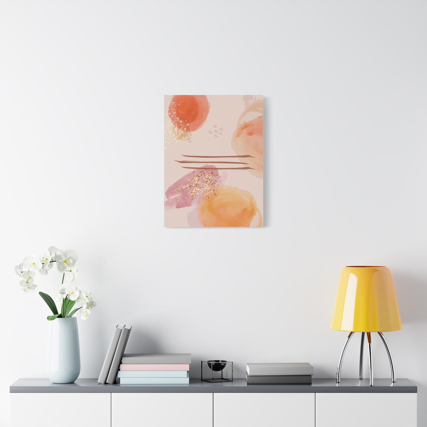 Sunlit Spark Art Set 1.1 - Matte Canvas Decor with Minimalist Leaf Design