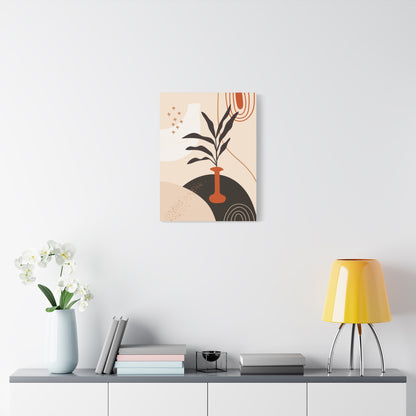Boheme Luna  Art Set 1.1 - Matte Canvas Decor with Minimalist Leaf Design