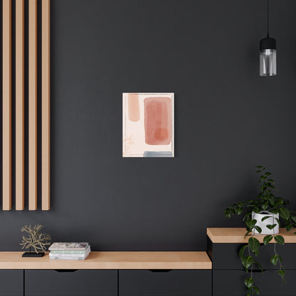 Pink Water Minimal Art Set 1.3 - Matte Canvas Decor with Minimalist Leaf Design