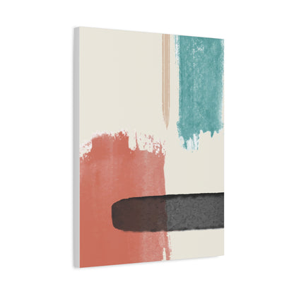 Soft Dune Palette Art 1.1 - Matte Canvas Decor with Minimalist Leaf Design