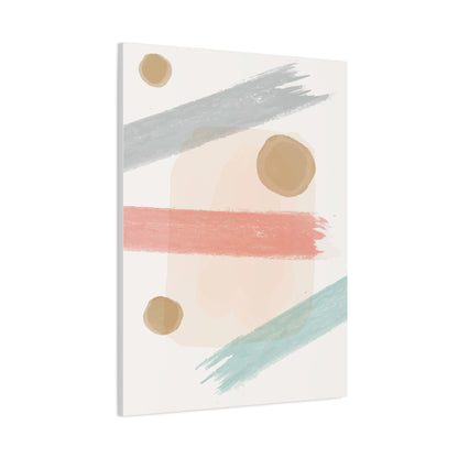 Pastel Pulse Art 1.1 - Matte Canvas Decor with Minimalist Leaf Design