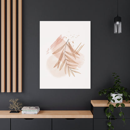 Abstract Earthy Florals Art Set 1.1 - Matte Canvas Decor with Minimalist Leaf Design