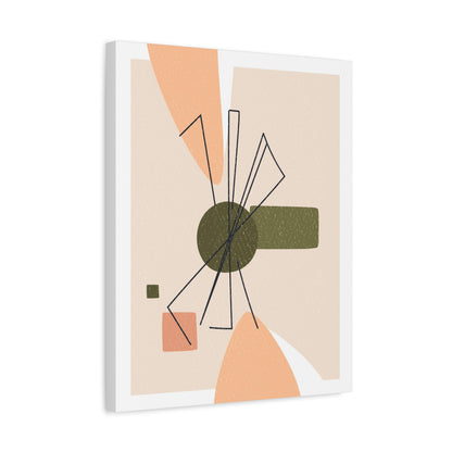 Minimal Pink Line Art Set 1.3 - Matte Canvas Decor with Minimalist Leaf Design