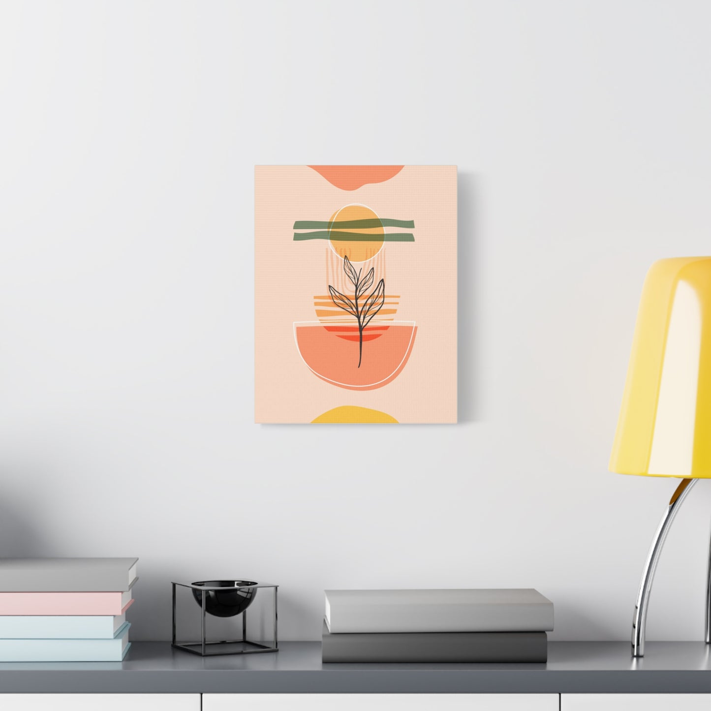 Sunway Minimal Art Set 1.3 - Matte Canvas Decor with Minimalist Leaf Design