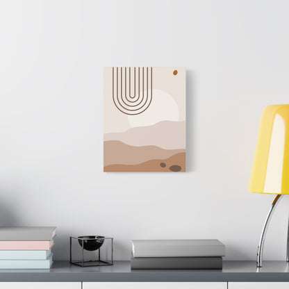 Brown View Wall Art Set 1.1 - Matte Canvas Decor with Minimalist Leaf Design