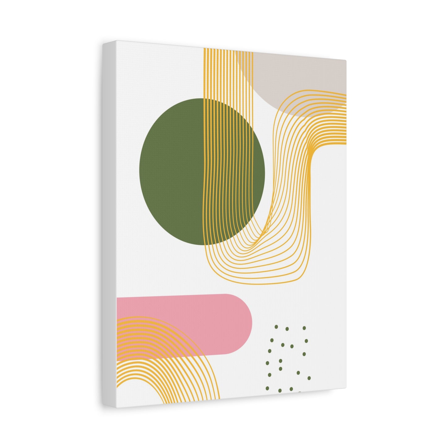 Minimal Geo Art Set 1.1 - Matte Canvas Decor with Minimalist Leaf Design