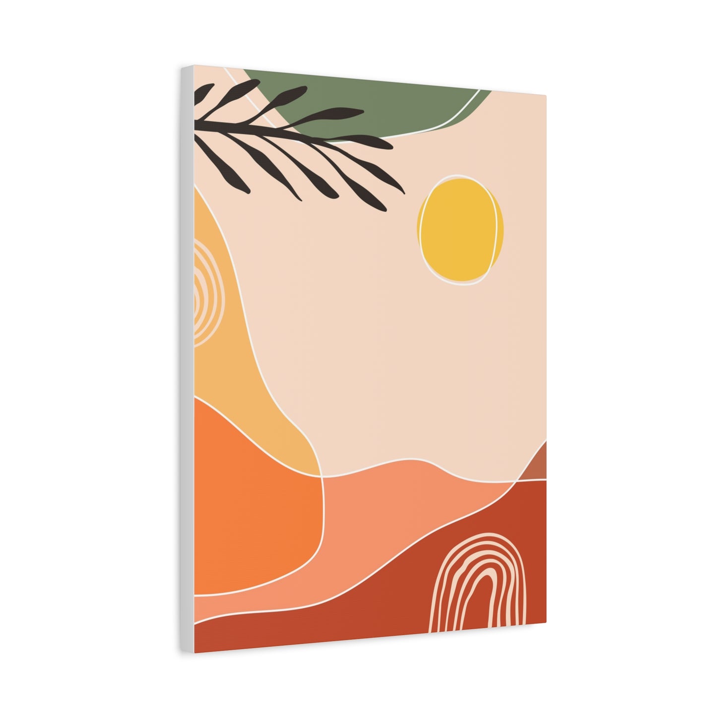 Sunway Minimal Art Set 1.2 - Matte Canvas Decor with Minimalist Leaf Design