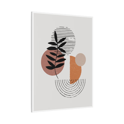 Orange Tone Flower Art Set 1.3 - Matte Canvas Decor with Minimalist Leaf Design