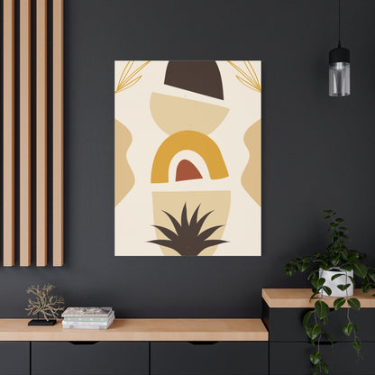 Nocturne Petal Art Set 1.1 - Matte Canvas Decor with Minimalist Leaf Design