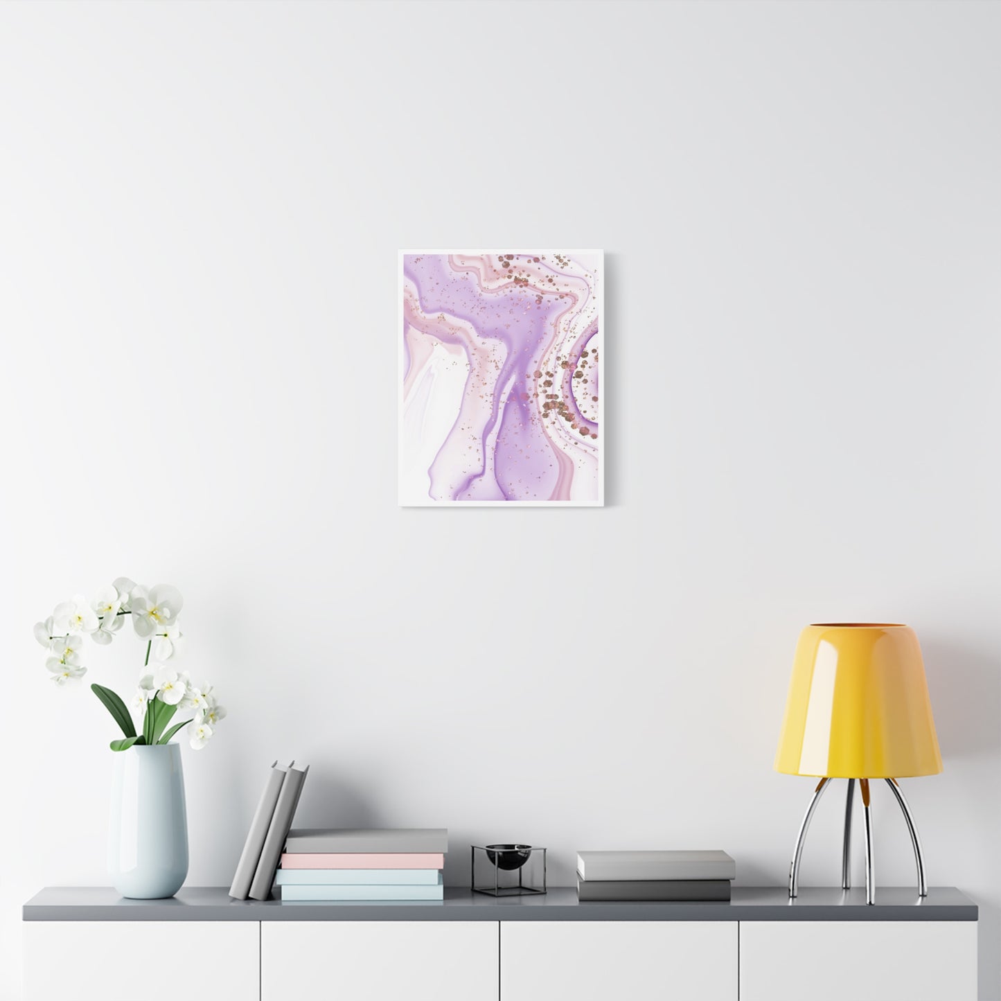 Blush Pink Marble Wall Art Set 1.2 - Matte Canvas Decor with Minimalist Leaf Design