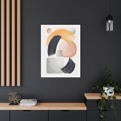 Minimal Watercolor Brush Art Set 1.2 - Matte Canvas Decor with Minimalist Leaf Design