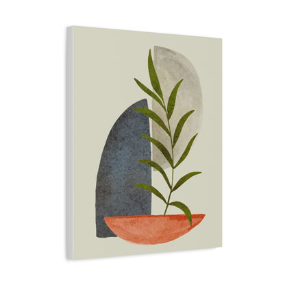 Flower Wall Art Set 1.2 - Matte Canvas Decor with Minimalist Leaf Design