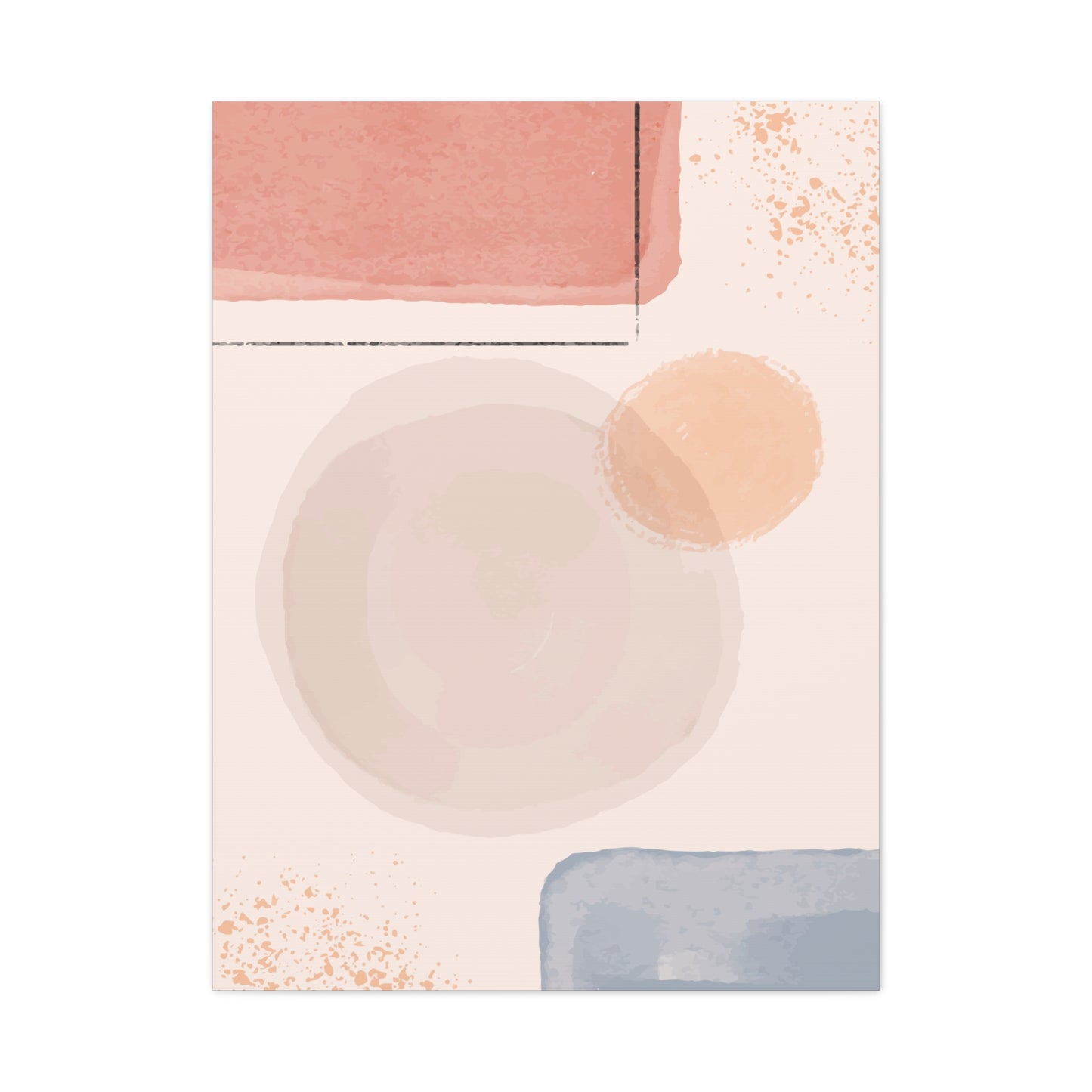 Pink Water Minimal Art Set 1.1 - Matte Canvas Decor with Minimalist Leaf Design
