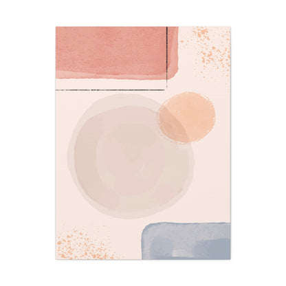 Pink Water Minimal Art Set 1.1 - Matte Canvas Decor with Minimalist Leaf Design