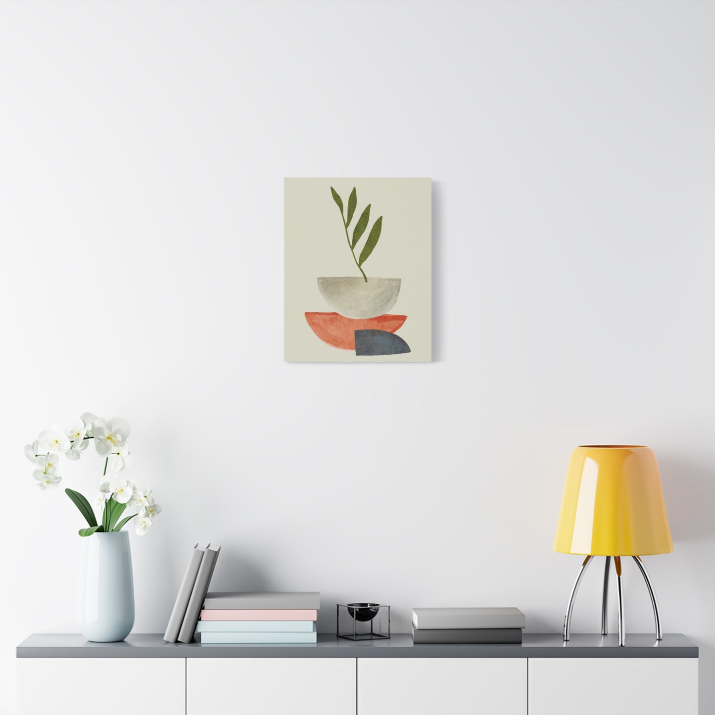 Flower Wall Art Set 1.3 - Matte Canvas Decor with Minimalist Leaf Design