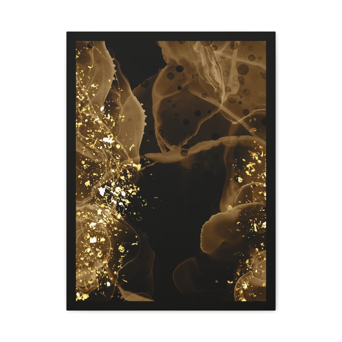 Gold Dust Art Set 1.1 - Matte Canvas Decor with Minimalist Leaf Design