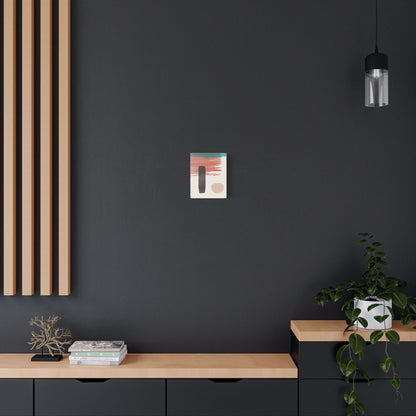 Soft Dune Palette Art 1.2 - Matte Canvas Decor with Minimalist Leaf Design