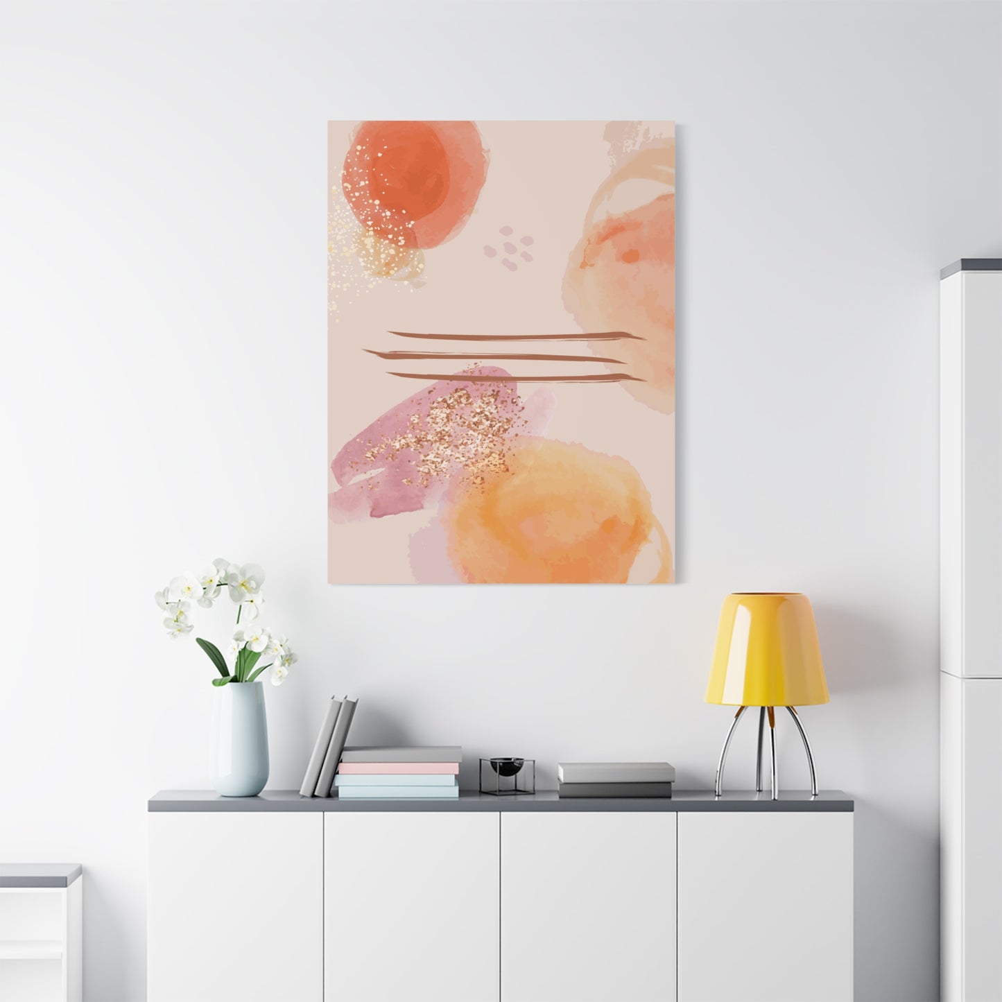 Sunlit Spark Art Set 1.1 - Matte Canvas Decor with Minimalist Leaf Design