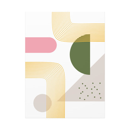 Minimal Geo Art Set 1.3 - Matte Canvas Decor with Minimalist Leaf Design