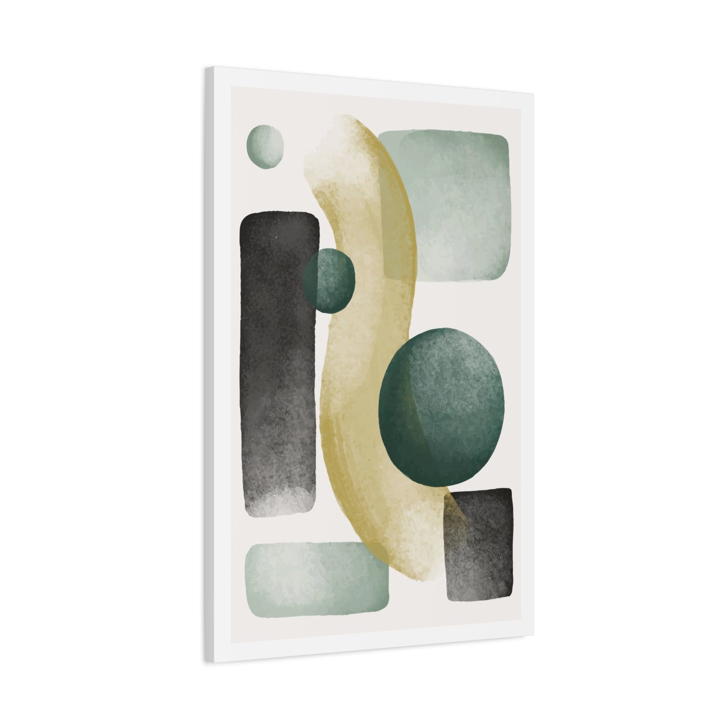 Army Green Art Set 1.2 - Matte Canvas Decor with Minimalist Leaf Design