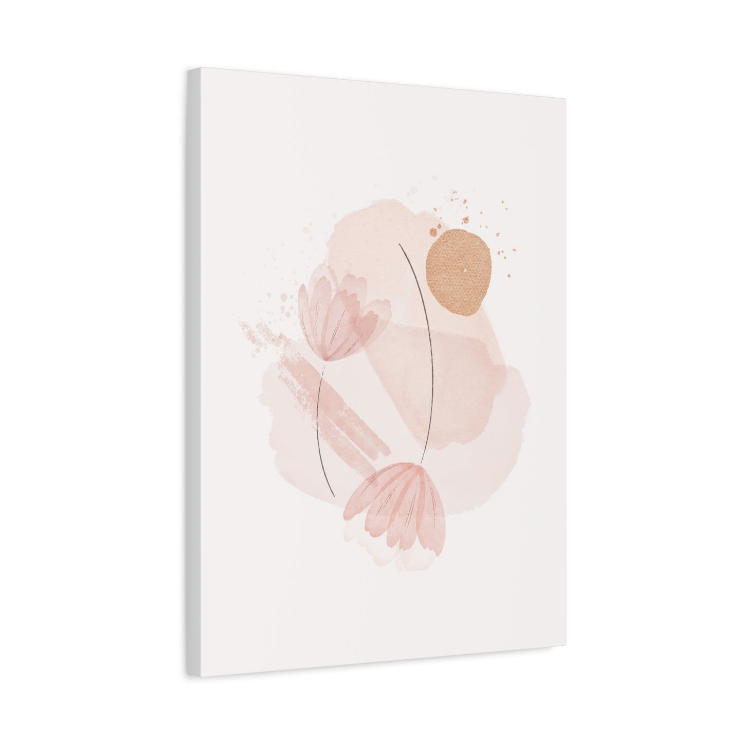 Abstract Earthy Florals Art Set 1.2 - Matte Canvas Decor with Minimalist Leaf Design