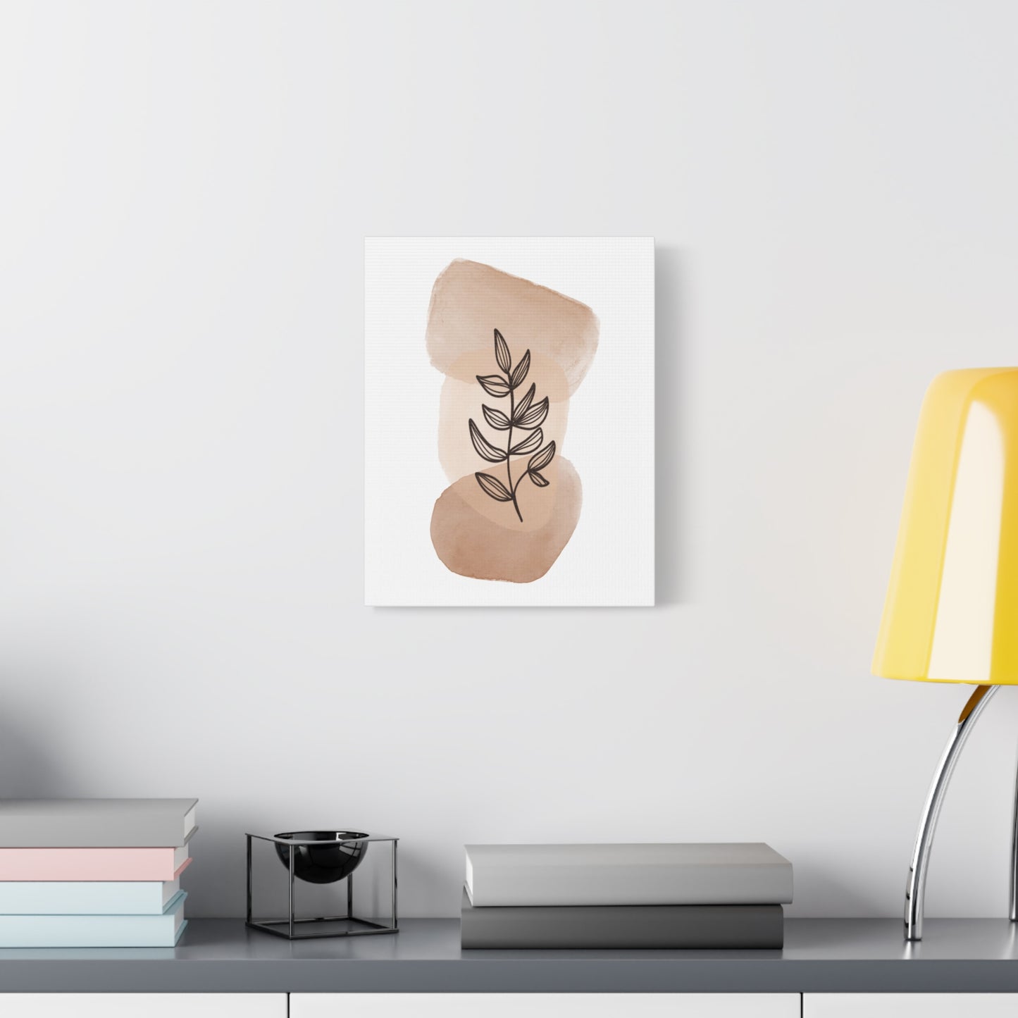 Brown Botanical Wall Art Set 1.1 - Matte Canvas Decor with Minimalist Leaf Design
