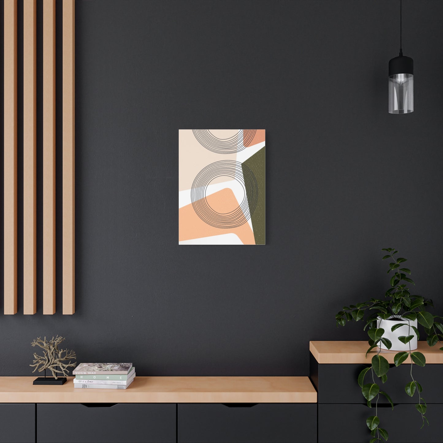Minimal Pink Line Art Set 1.2 - Matte Canvas Decor with Minimalist Leaf Design