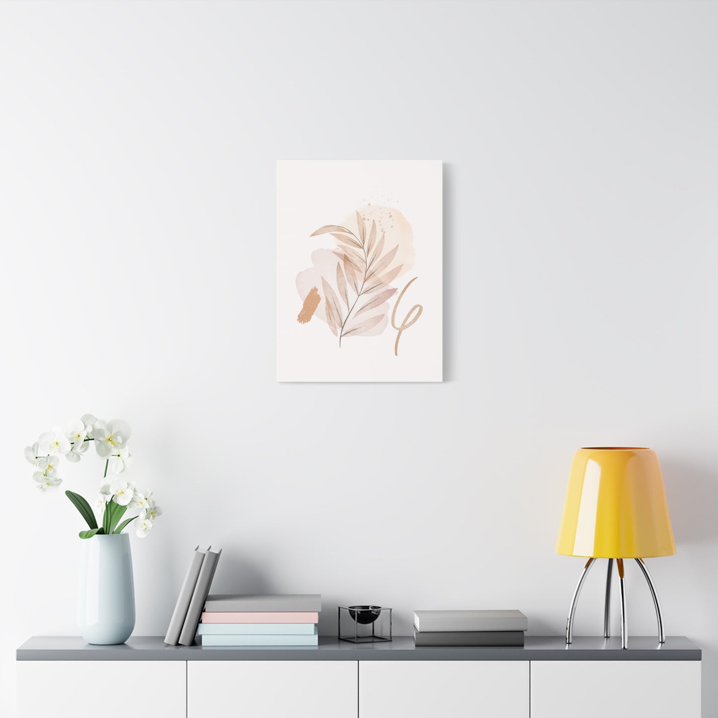Abstract Earthy Florals Art Set 1.3- Matte Canvas Decor with Minimalist Leaf Design