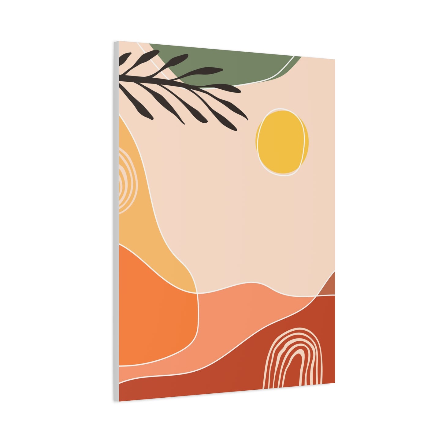 Sunway Minimal Art Set 1.2 - Matte Canvas Decor with Minimalist Leaf Design