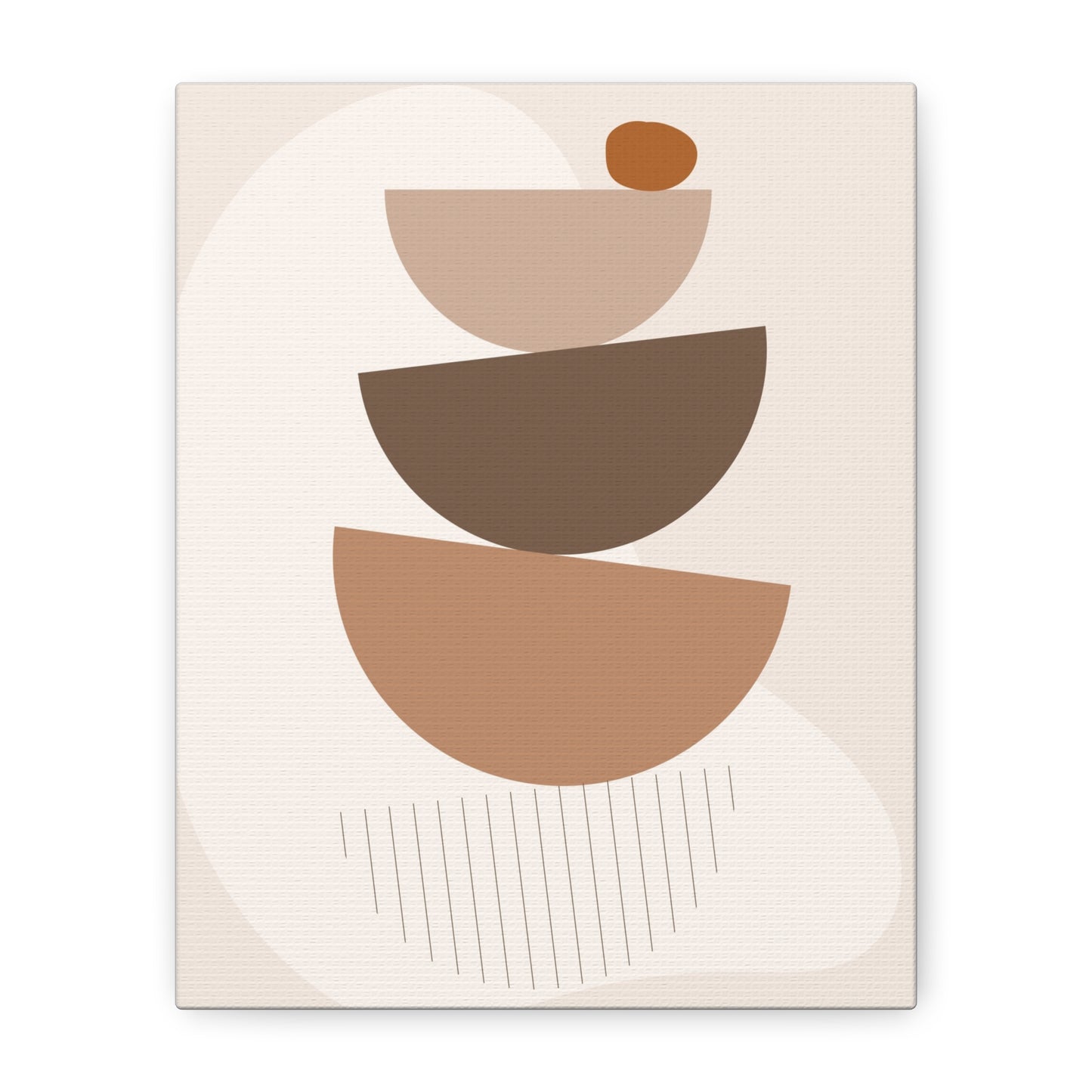 Brown View Wall Art Set 1.2 - Matte Canvas Decor with Minimalist Leaf Design