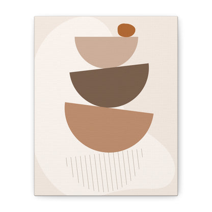 Brown View Wall Art Set 1.2 - Matte Canvas Decor with Minimalist Leaf Design