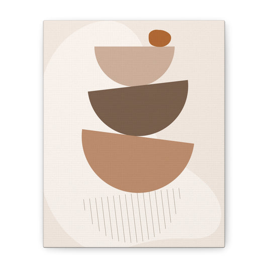 Brown View Wall Art Set 1.2 - Matte Canvas Decor with Minimalist Leaf Design