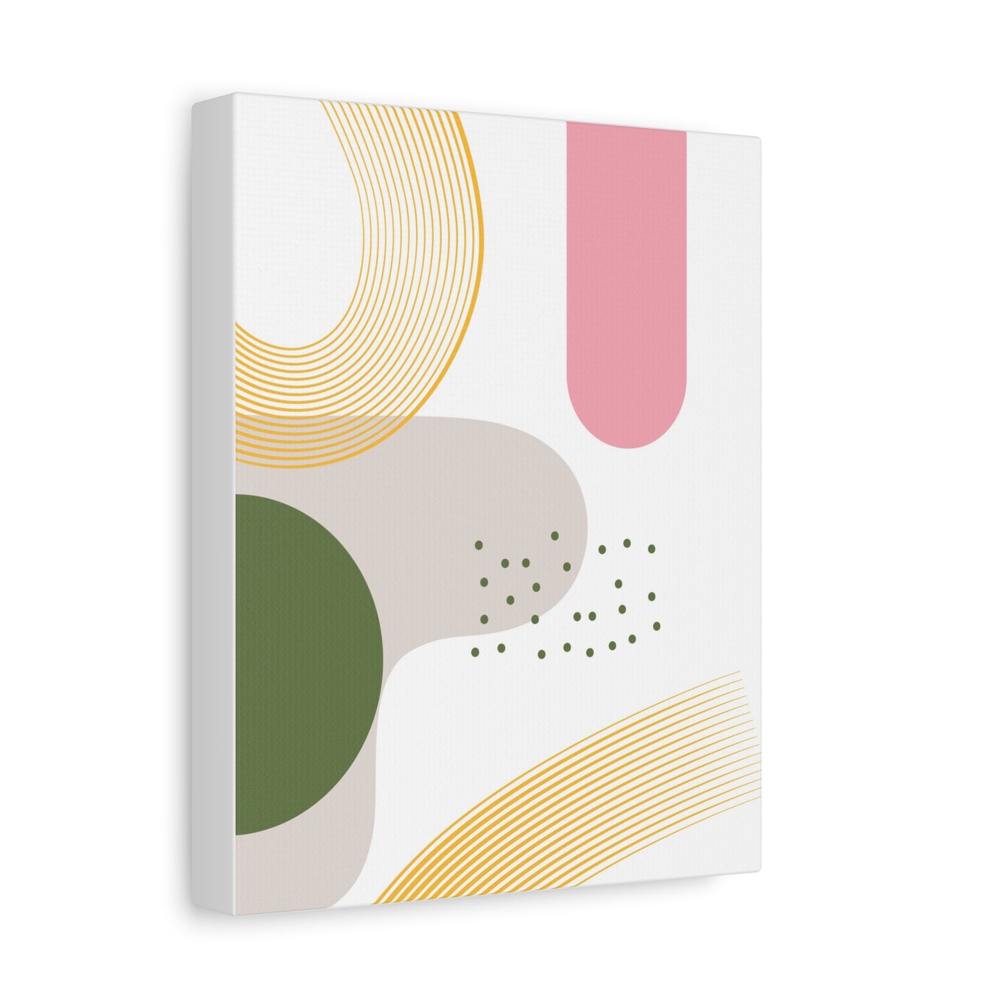 Minimal Geo Art Set 1.2 - Matte Canvas Decor with Minimalist Leaf Design