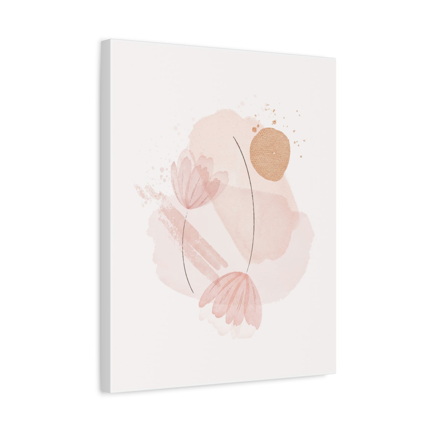 Abstract Earthy Florals Art Set 1.2 - Matte Canvas Decor with Minimalist Leaf Design