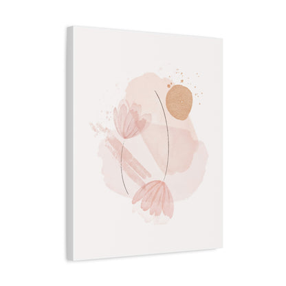 Abstract Earthy Florals Art Set 1.2 - Matte Canvas Decor with Minimalist Leaf Design