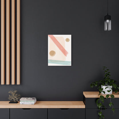 Pastel Pulse Art Set 1.2 - Matte Canvas Decor with Minimalist Leaf Design