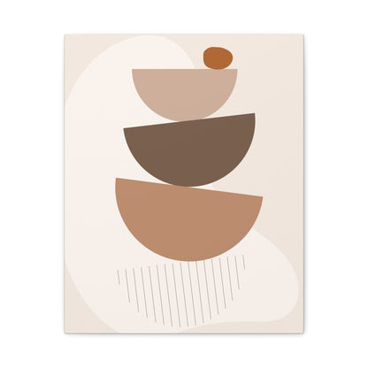 Brown View Wall Art Set 1.2 - Matte Canvas Decor with Minimalist Leaf Design