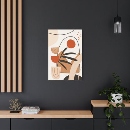 Boheme Luna  Art Set 1.3 - Matte Canvas Decor with Minimalist Leaf Design