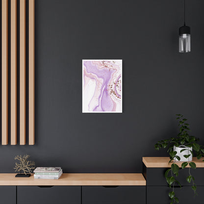 Blush Pink Marble Wall Art Set 1.2 - Matte Canvas Decor with Minimalist Leaf Design