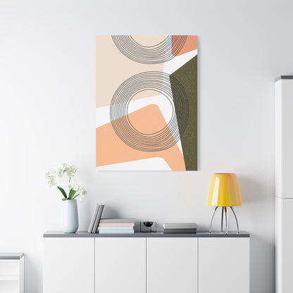 Minimal Pink Line Art Set 1.2 - Matte Canvas Decor with Minimalist Leaf Design