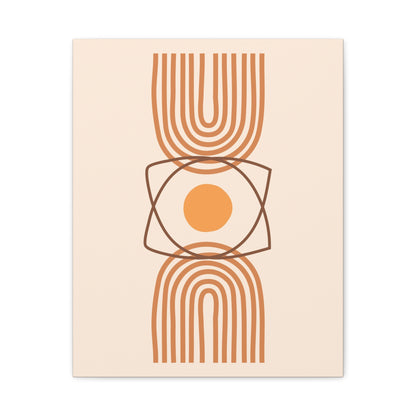 Petal Village Art 1.2 - Matte Canvas Decor with Minimalist Leaf Design